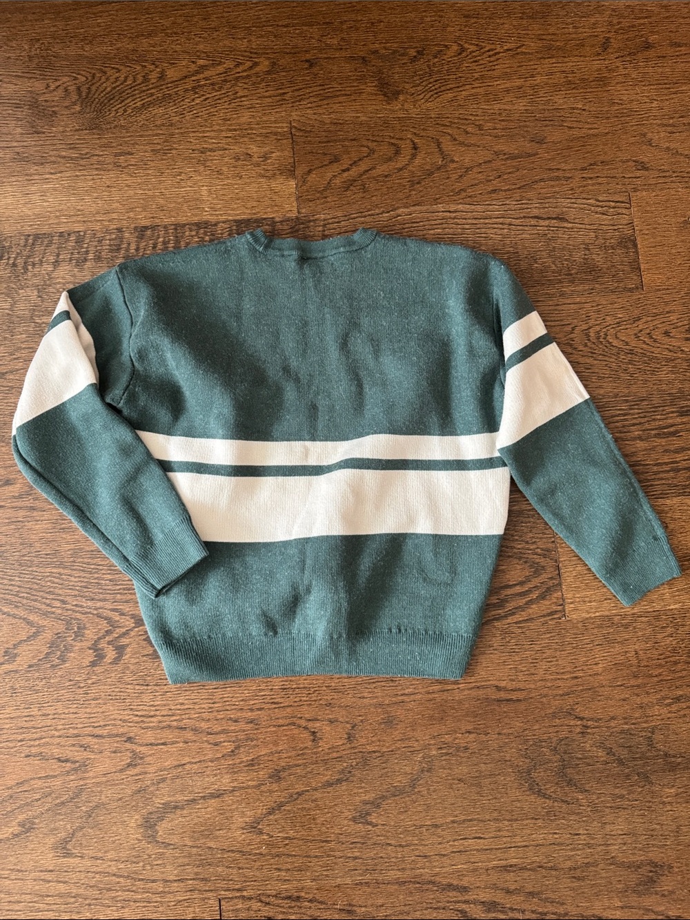 Lacoste Kids Green and White Striped Crewneck Sweater - Picture 5 of 6